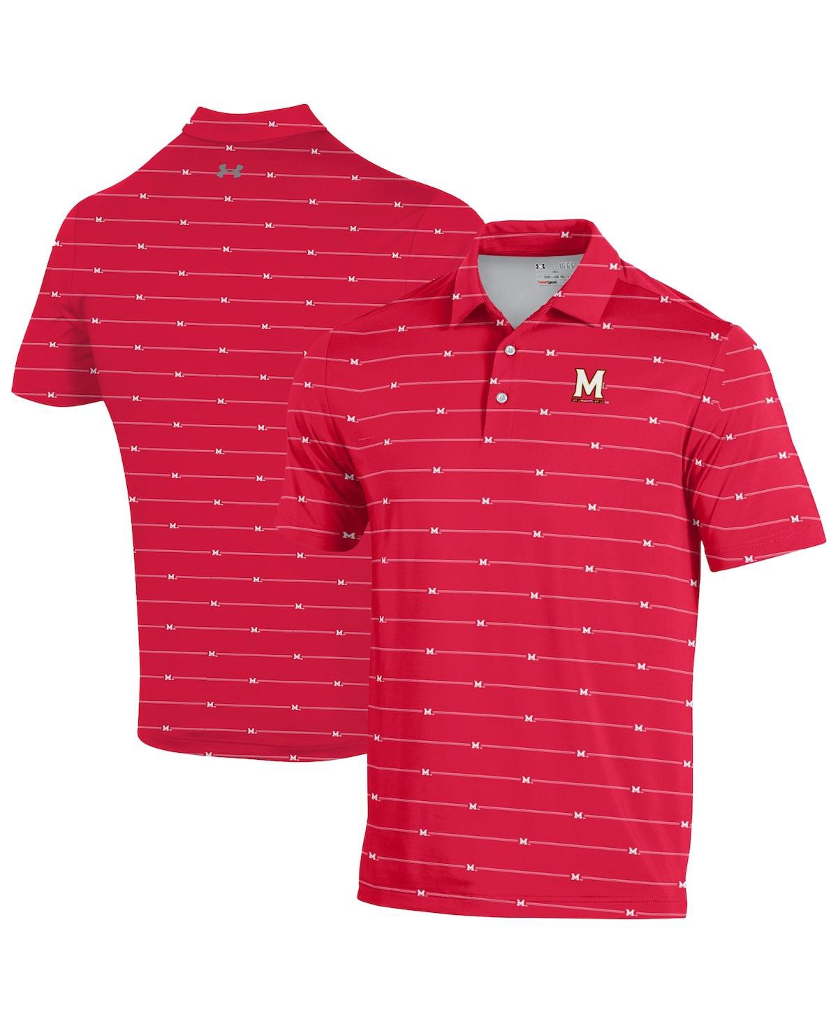Under Armour Men's Red Maryland Terrapins Gameday Armourfuse Polo Shirt In Red