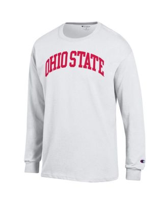 Men's White Ohio State Buckeyes Basic Arch Long Sleeve T-Shirt