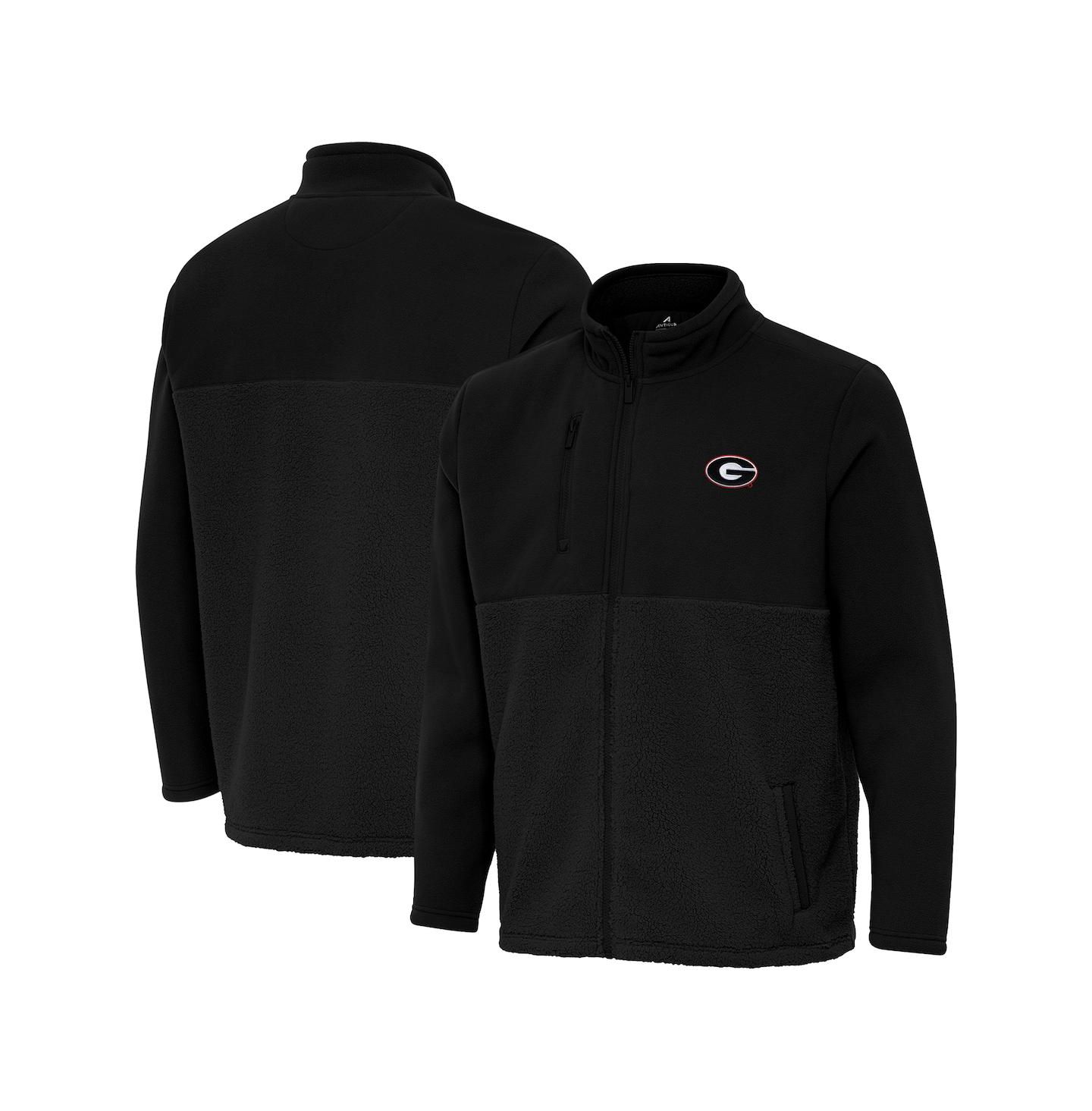 Мужская куртка Antigua Black Georgia Bulldogs Daily Fused Full-Zip — фото 1