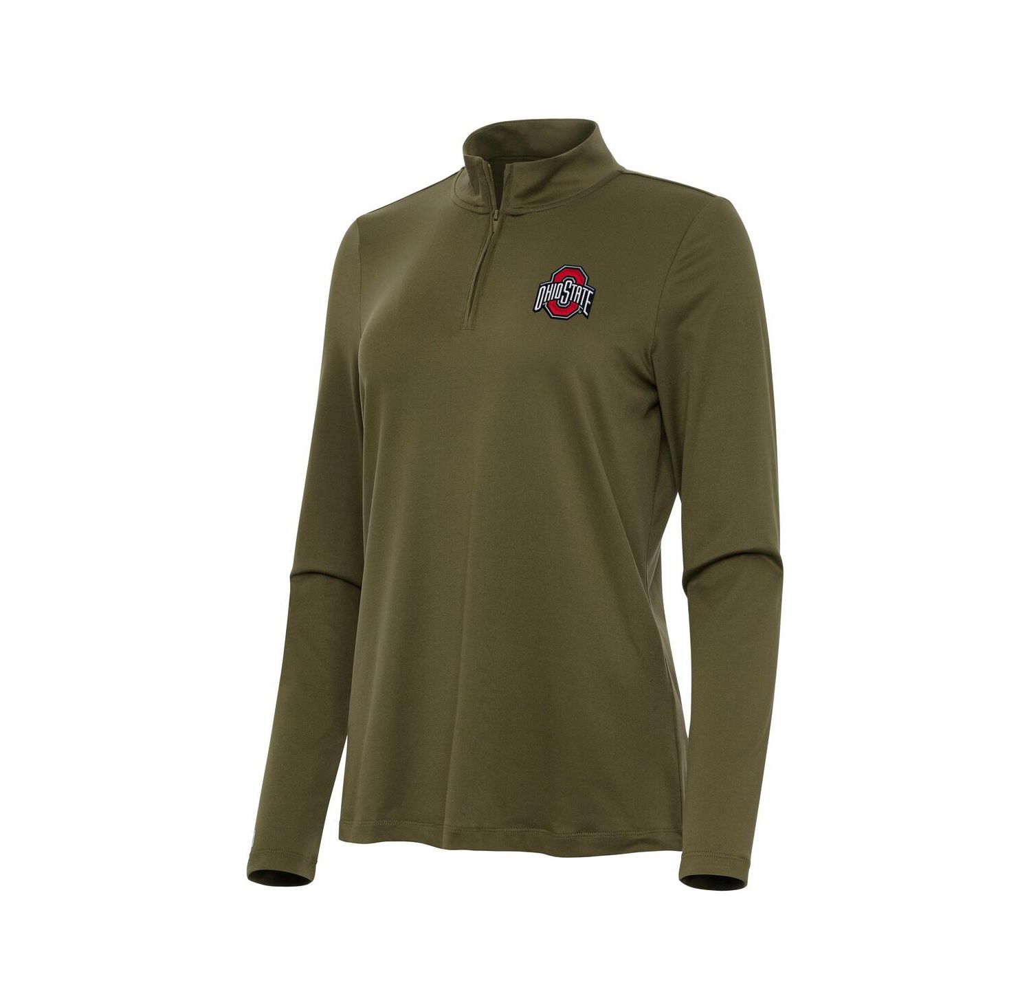 Women's Olive Ohio State Buckeyes Reprocess Quarter-Zip Top