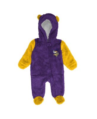 Baby Boys and Girls Purple Minnesota Vikings Stay Napping Fleece Bunting Full-Zip Sleeper
