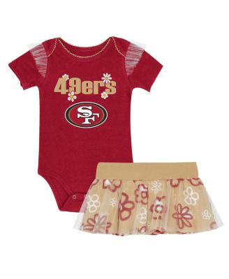 Outerstuff - Girls Baby Boys and Girls San Francisco 49ers My Team Rocks Bodysuit and Skirt Set