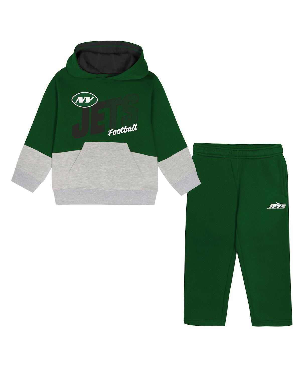 Outerstuff Toddler 2-piece Green New York Jets Lineman Fleece Hoodie And Pants Set In Green