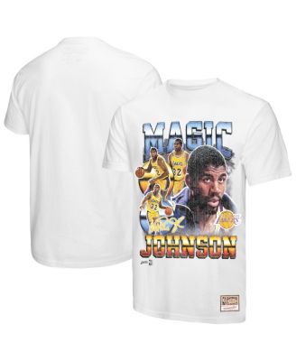 Mitchell & Ness - Men's Magic Johnson White Los Angeles Lakers Commemorative Collage T-Shirt