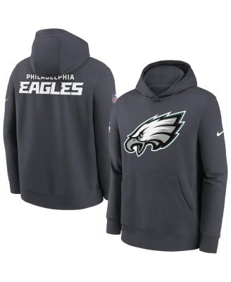 Nike - Big Boys and Girls Charcoal Philadelphia Eagles Sideline Club Fleece Hoodie