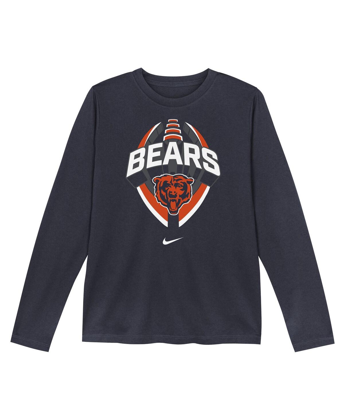 Nike Toddler Navy Chicago Bears Primetime Legend Iconâ Long Sleeve Performance T-shirt In Multi