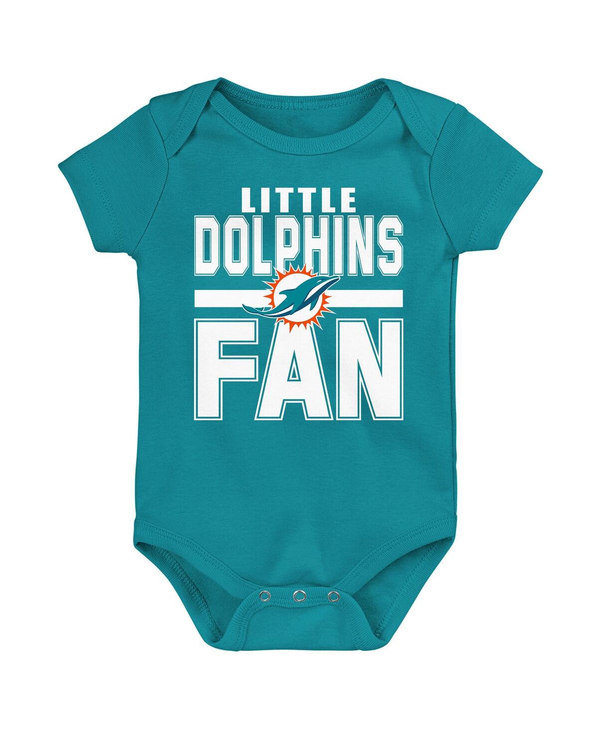 Outerstuff Newborn 3-pack Miami Dolphins Little Tike Bodysuit Set In Multi