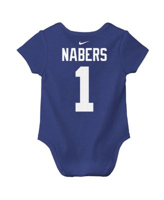Baby Boys and Girls Malik Nabers Royal New York Giants Player Name Number Bodysuit