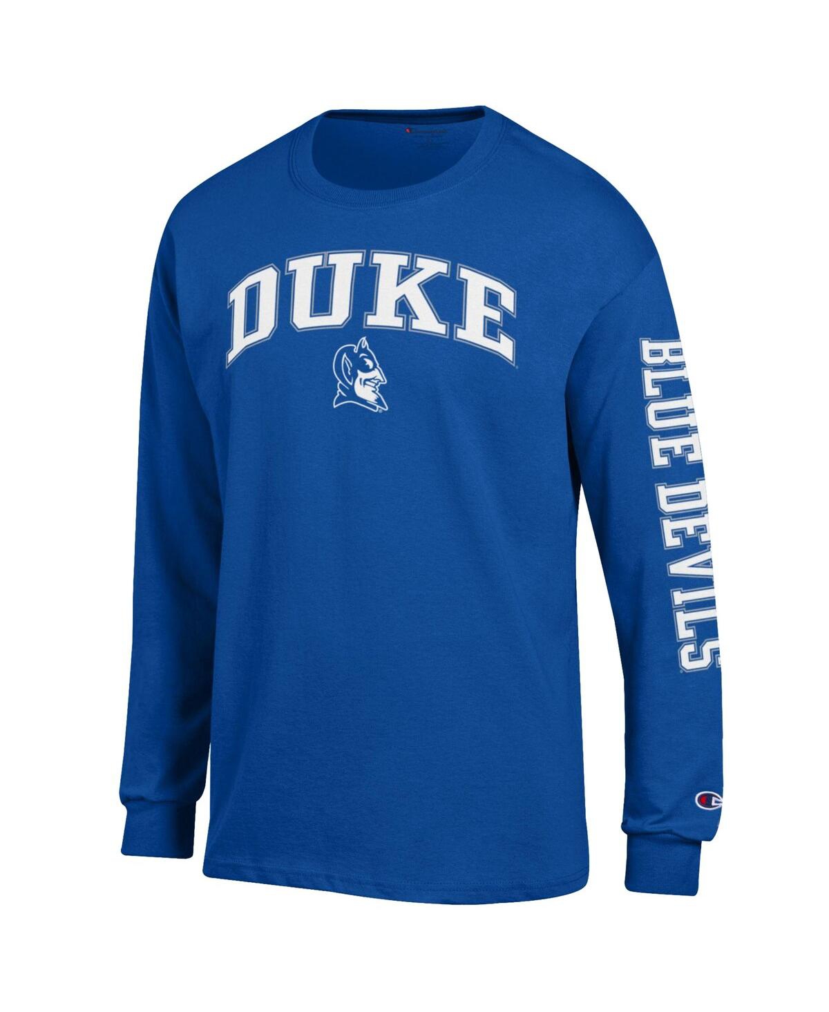 Champion Men's Royal Duke Blue Devils Arch Over Logo 2-hit Long Sleeve T-shirt In Blue