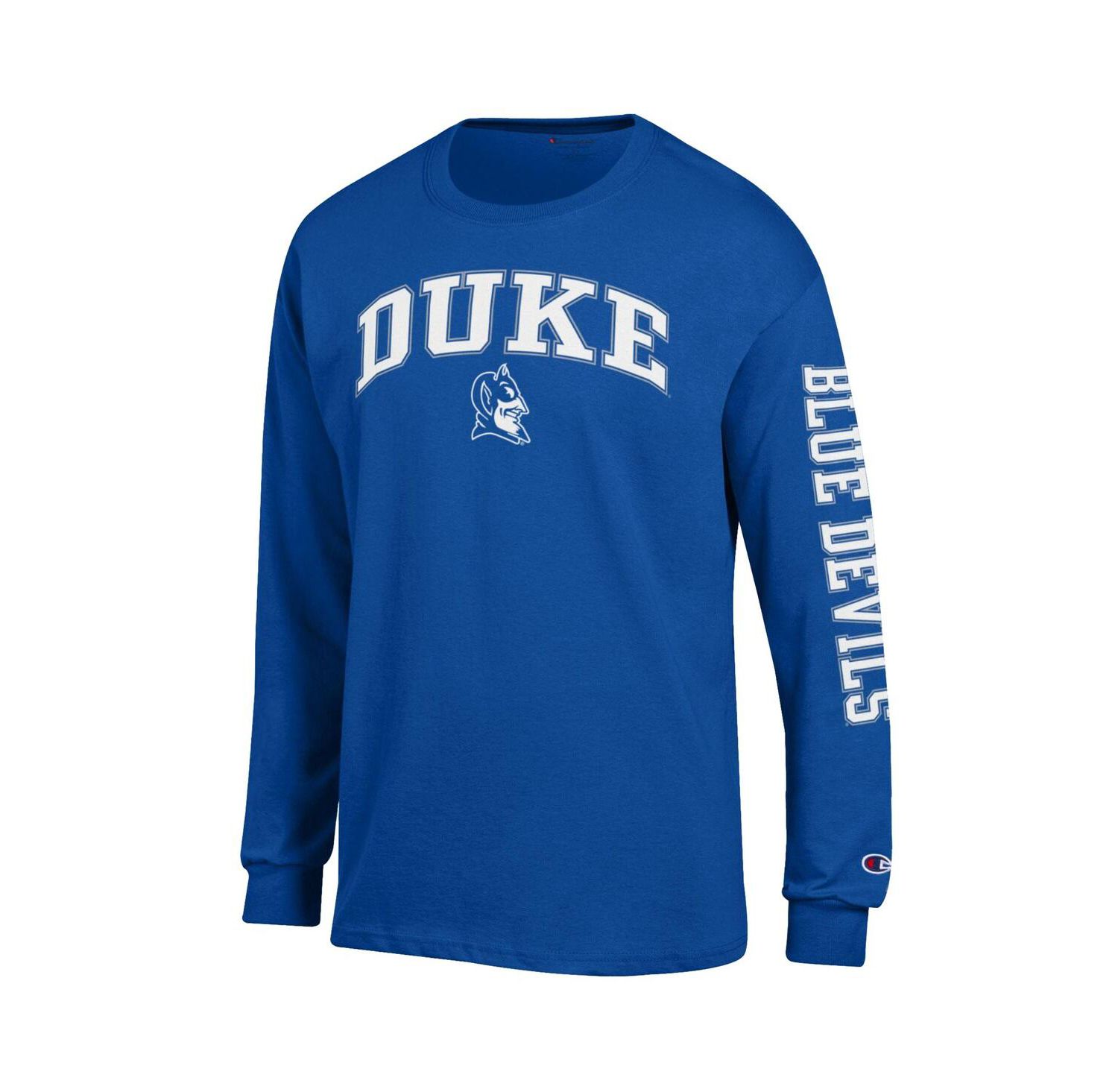 Men's Royal Duke Blue Devils Arch Over Logo 2-Hit Long Sleeve T-Shirt