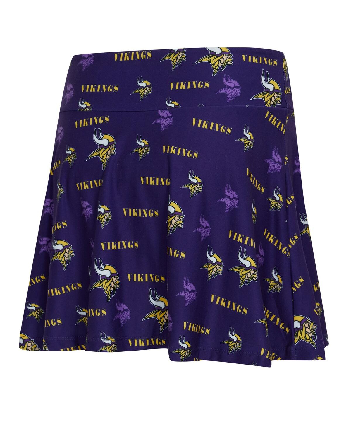 Concepts Sport Women's Purple Minnesota Vikings Mosaic Allover Print Skort In Purple