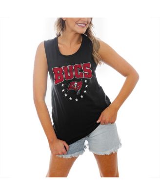 Gameday Couture - Women's Black Tampa Bay Buccaneers Baby You're A Star Racerback Scoop Neck Tapered Tank Top