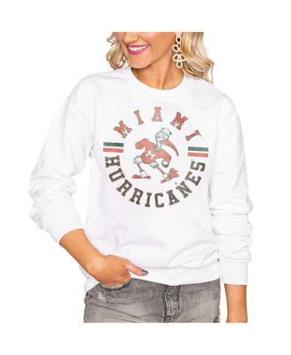 Gameday Couture - Women's White Miami Hurricanes Oversized Days Perfect Crew Sweatshirt