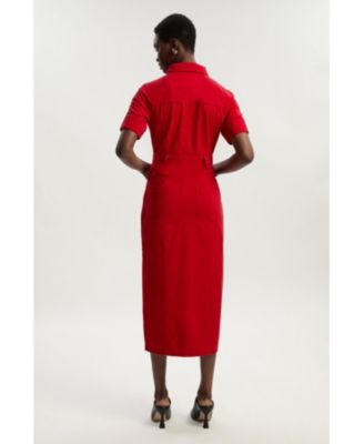 Women's Denim Short Sleeve Shirt Dress