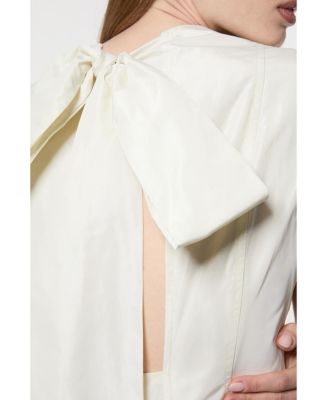 Taffeta Rosette Woven Mini Dress