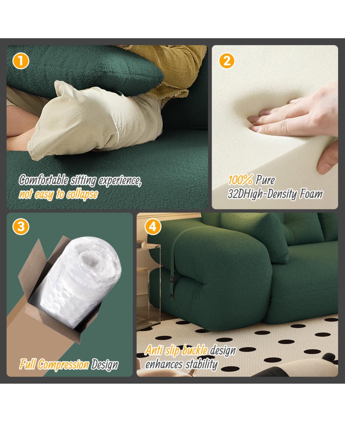 Streamdale Furniture Human Dog Bed Foldable Sofa Sleeper - Green