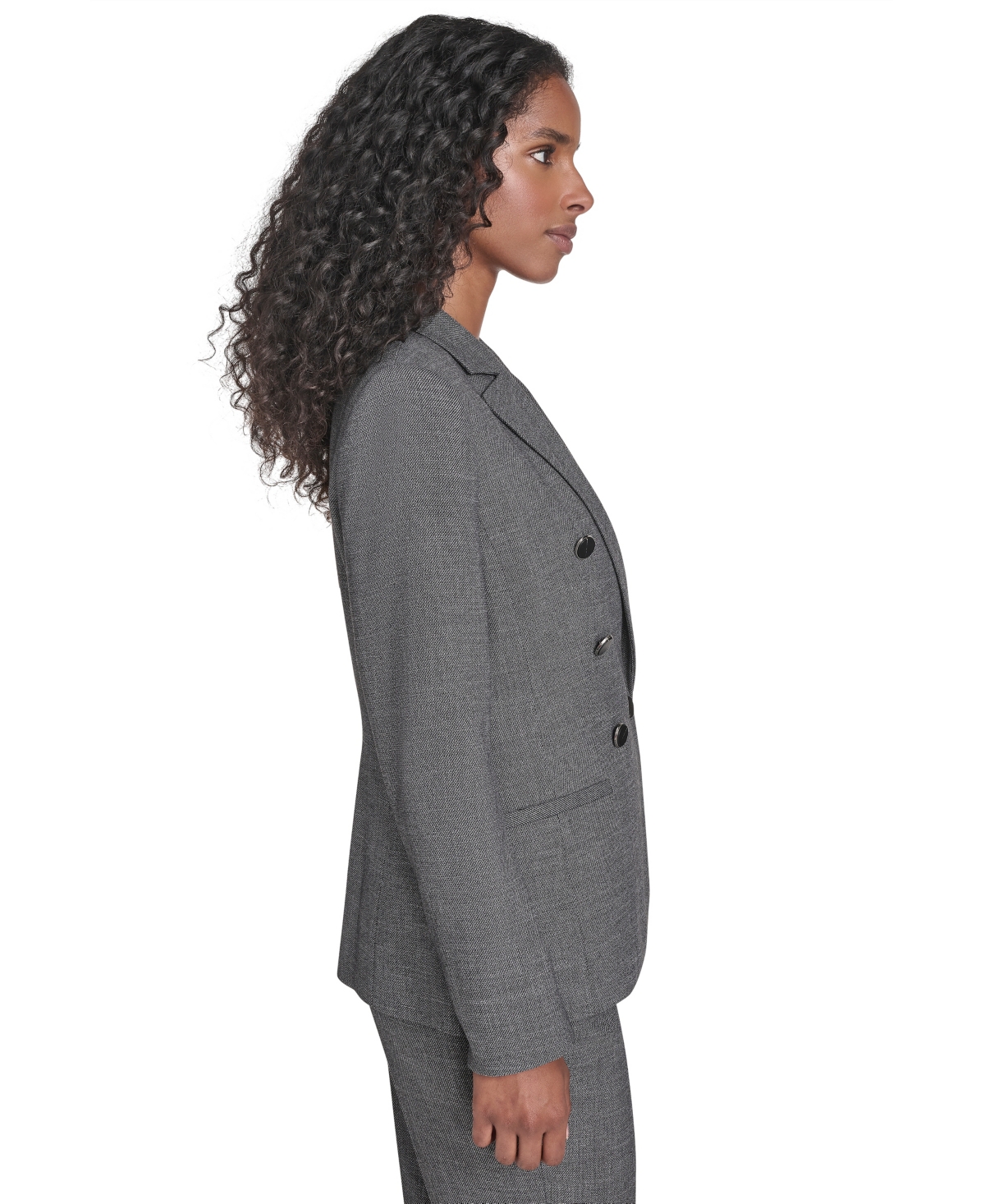 Calvin Klein Women's Double Breasted Jacket In Gray