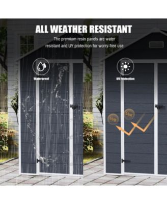 6x6 Resin Storage Shed - Waterproof, UV Proof, Dark Gray