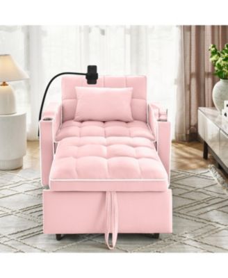 1 Pc. Chenille Upholstered Convertible Sleeper Chair Sofa Bed