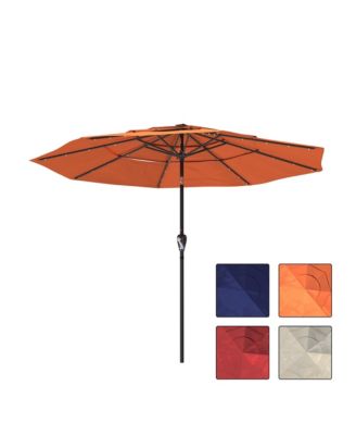 3-Tier Patio Umbrella with Led Lights 11ft Outdoor Patio Table Umbrella Large Umbrella Pool Umbrella For Deck, Pool, Garden, Patio