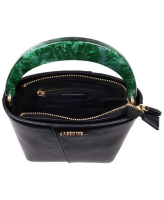 Small Smooth PU Tote with Acrylic Top Handle