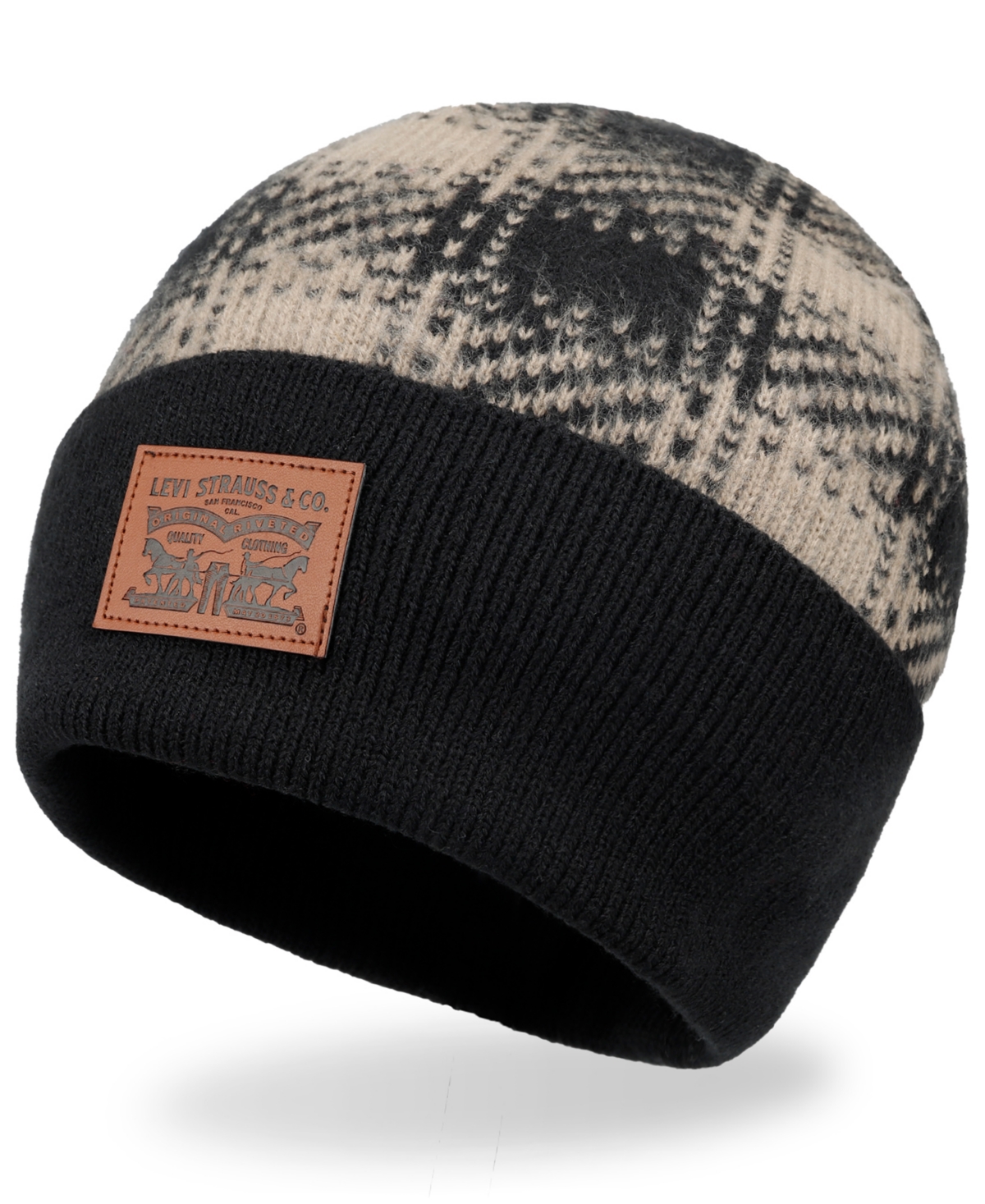 Levi's Men's Brushed Plaid Beanie In Multi