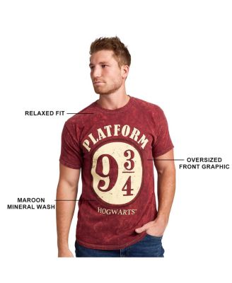 Men's Platform 9 ¾ Maroon Mineral Wash Crew Neck Short Sleeve
