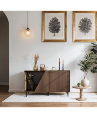 Mid-Century Side Table with Storage