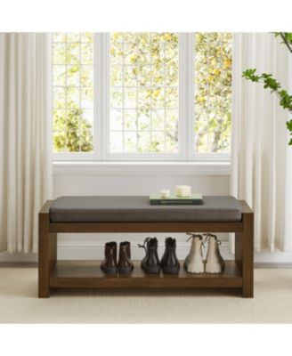 40" Accent Bench with Shoe Rack Granite