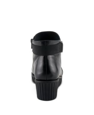 Abruzzo Leather Wedge Boots, Dark Brown, EU 42