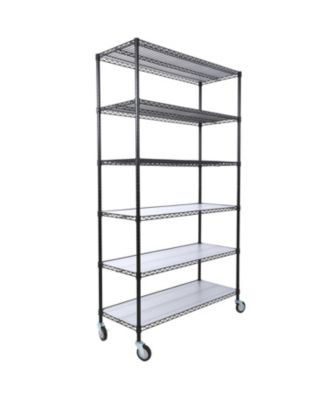 84 Inch 6 Tier 6000LB Capacity NSF Commercial Shelving Unit with Wheels