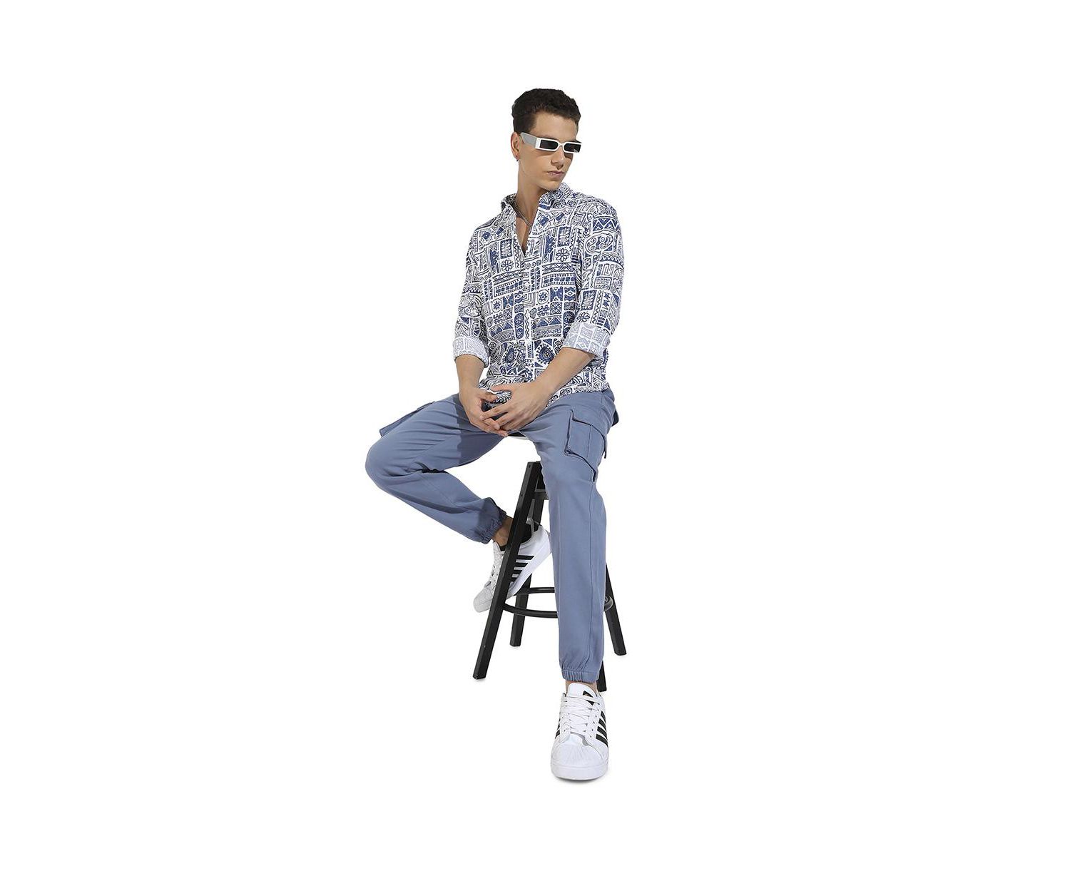 Men's Contrast Aztec Shirt
