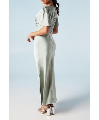 Satin Midi Bridesmaids Dress