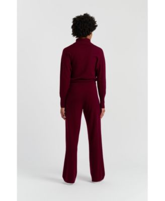 Women's Wool & Cashmere Wide Leg Track Pant