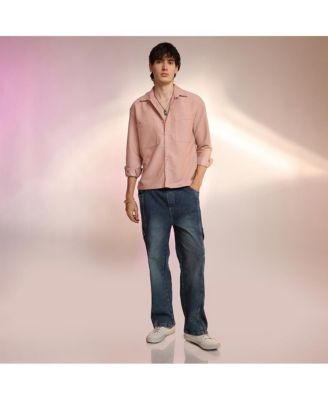 Men's Chevron-Woven Utility Shirt