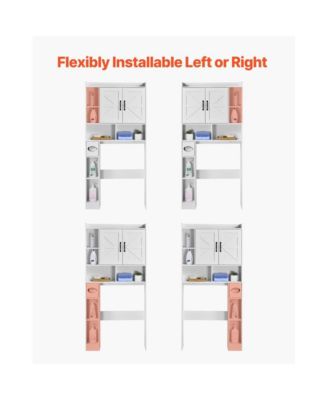 Over-Toilet Storage Cabinet with Adjustable Shelf for Bathroom Organization