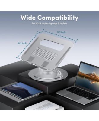 Adjustable Laptop Stand with 360° Rotating Base Ergonomic Riser Holder