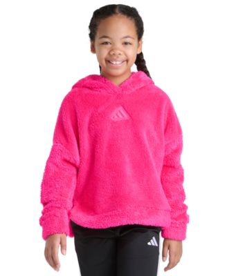 adidas - Big Girls S-XL Long Sleeve 3-Stripes Fleece Pullover Hoodie