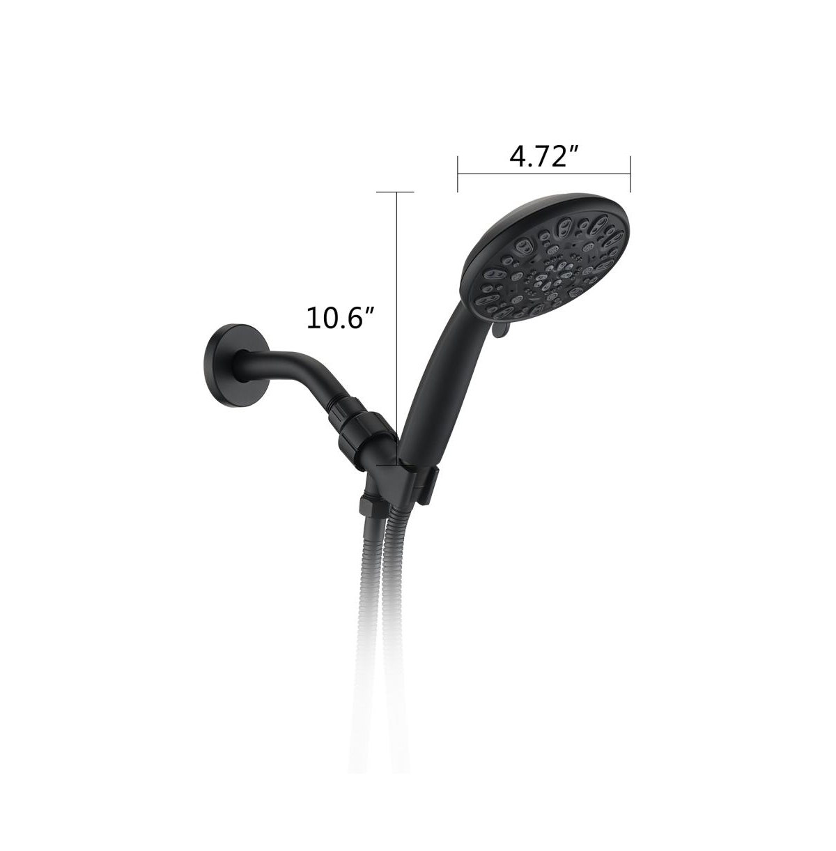 Rainsken Matt black high pressure multi function with hand held shower faucet