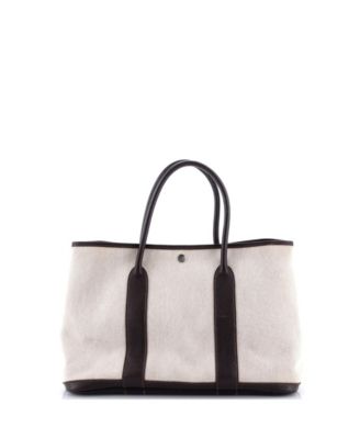 36 Garden Party Tote Toile and Leather