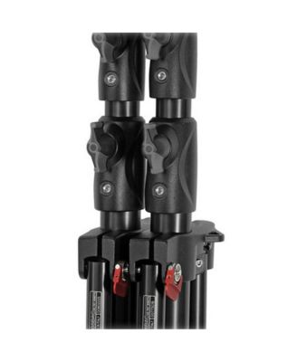 1052BAC 93" Air Cushioned Aluminum Compact Stand with 3-Sections & 2 Risers, Black - Pack of 3 Stands