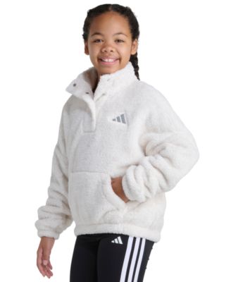 Big Girls' S-XL Long Sleeve Mock Neck Lurex Sherpa Pullover Hoodie