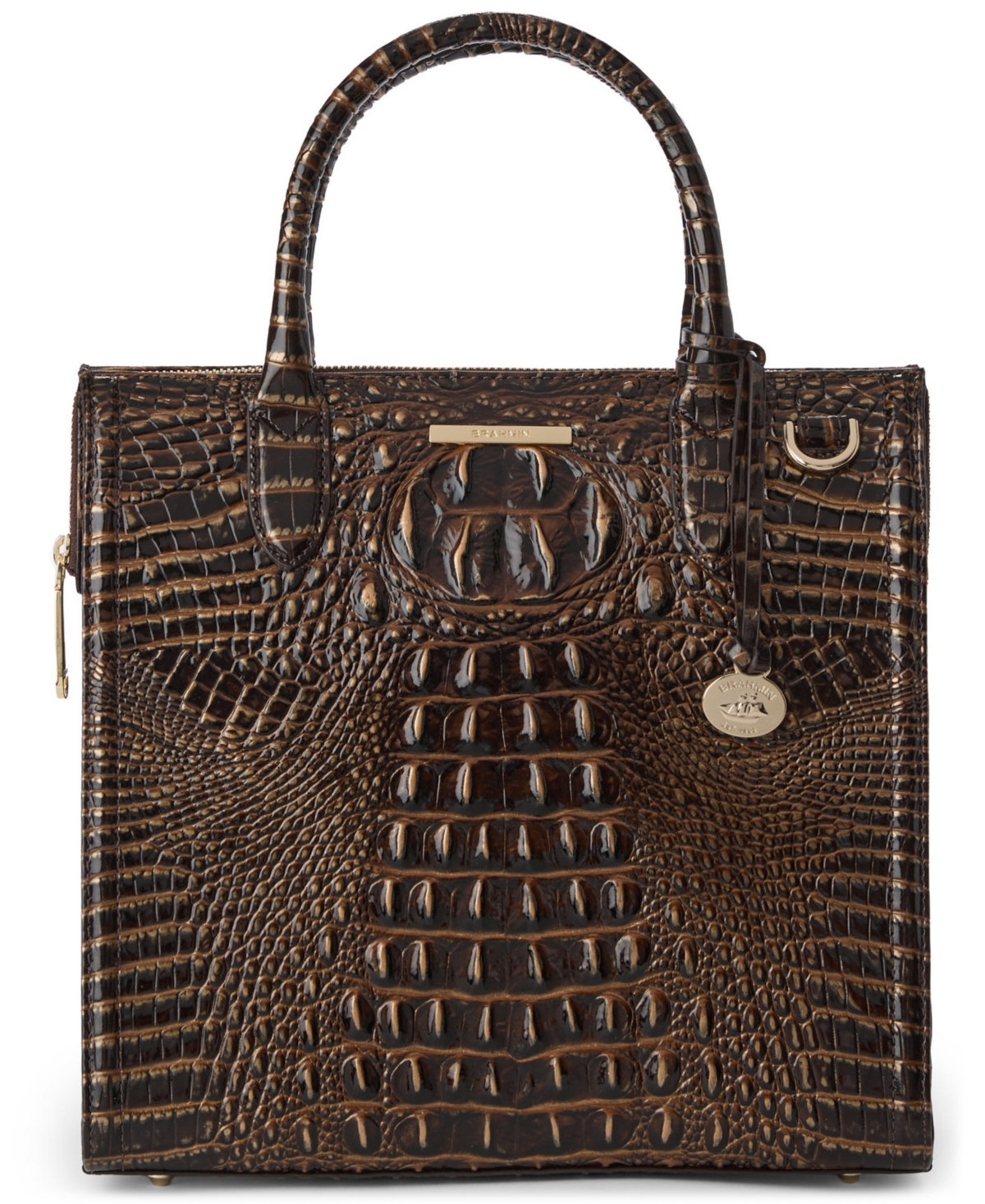 Brahmin Caroline Melbourne Embossed Leather Satchel Bag