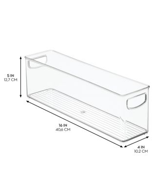 Plastic Stackable Pantry Bin with Handles, Set of 4, Clear, Made in USA