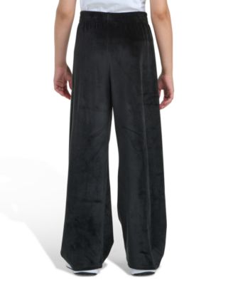 Big Girls' S-XL Elastic Waistband Wide Leg Velour Pants
