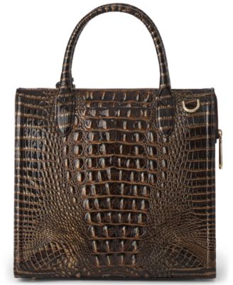 Caroline Melbourne Embossed Leather Satchel Bag