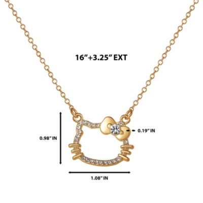 Outline Pendant Necklace with Chain in Gold Tone