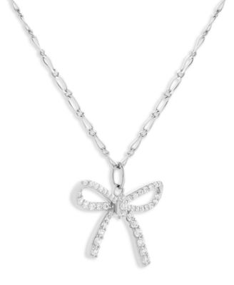 Sterling Silver Bow Pendant Necklace, Macy's Exclusive