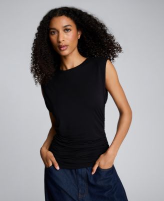 Women's Crew Neck Side Ruched Top