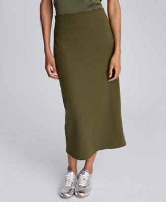 Women's Pull-On Slit Midi Skirt